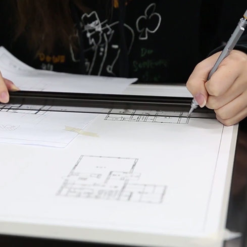 #019 建築製図のテストを受ける