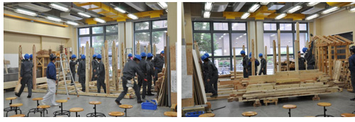 photo: 大工技能学科2年生「棟上実習」
